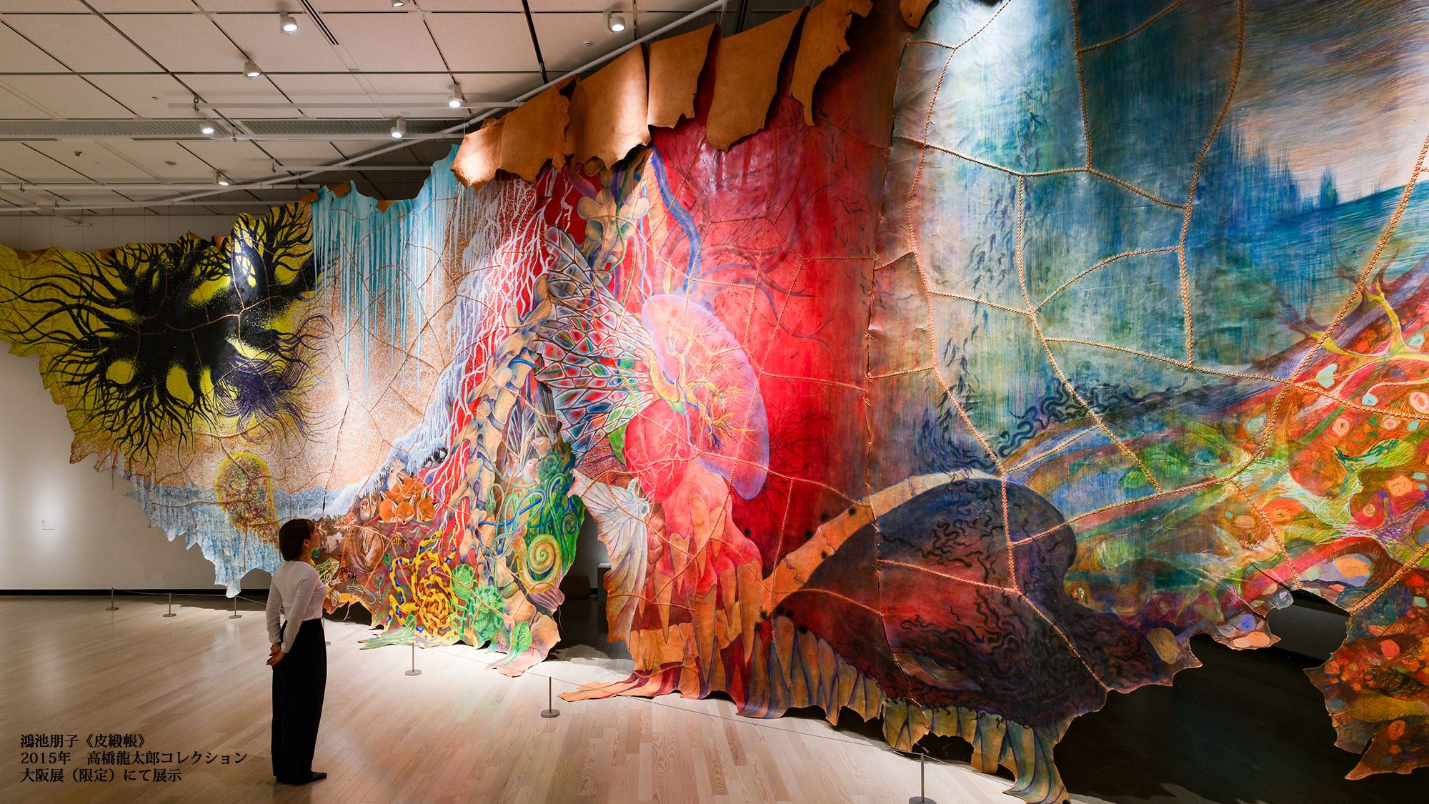 鴻池朋子《皮緞帳》 2015年 高橋龍太郎コレクション 大阪展（限定）にて展示